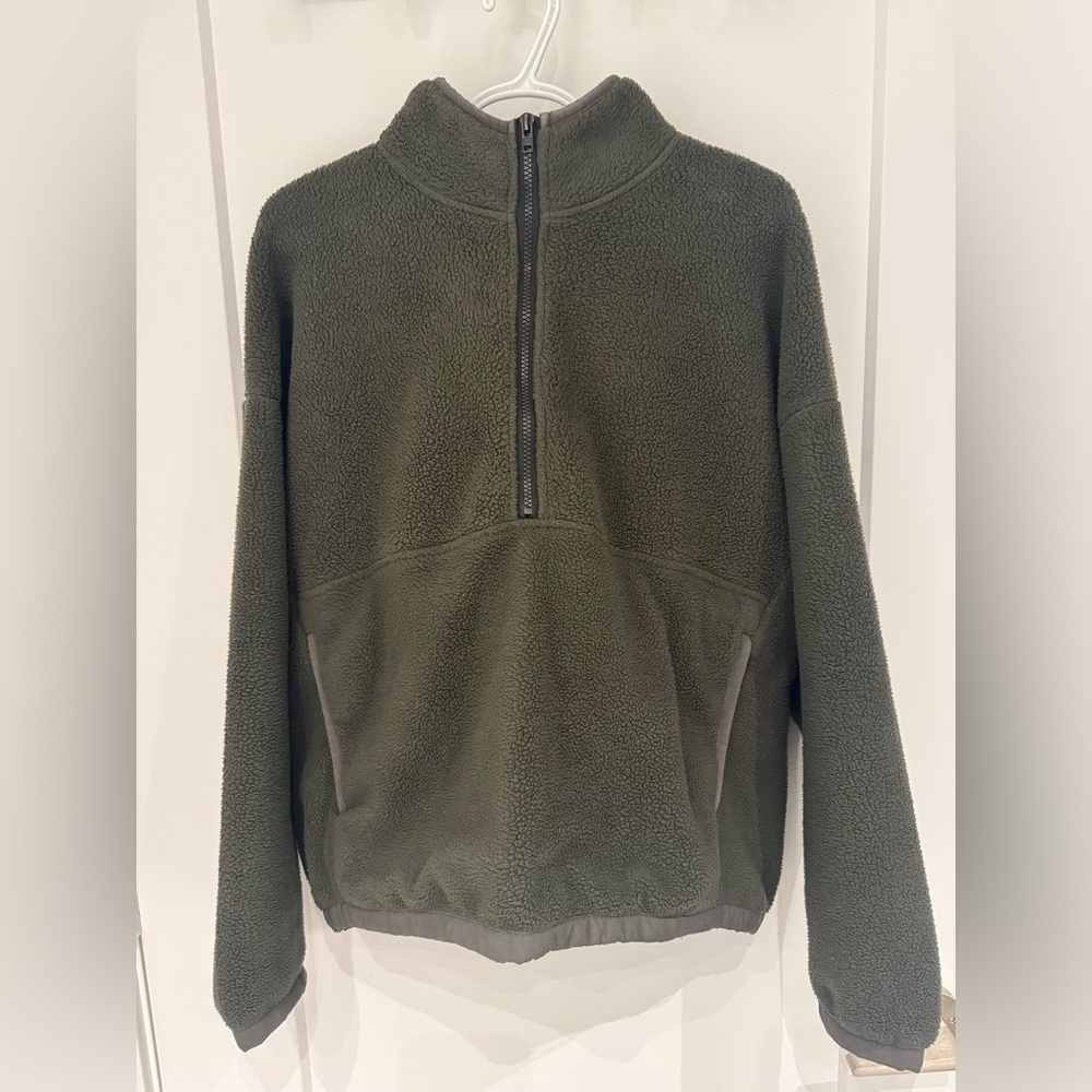 Abercrombie & Fitch Dark Green Zip-Up Sweater